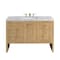 James Martin Vanities Hudson 48in Single Vanity, Light Natural Oak w/ 3 CM Carrara Marble Top 435-V48-LNO-3CAR - alternate 1